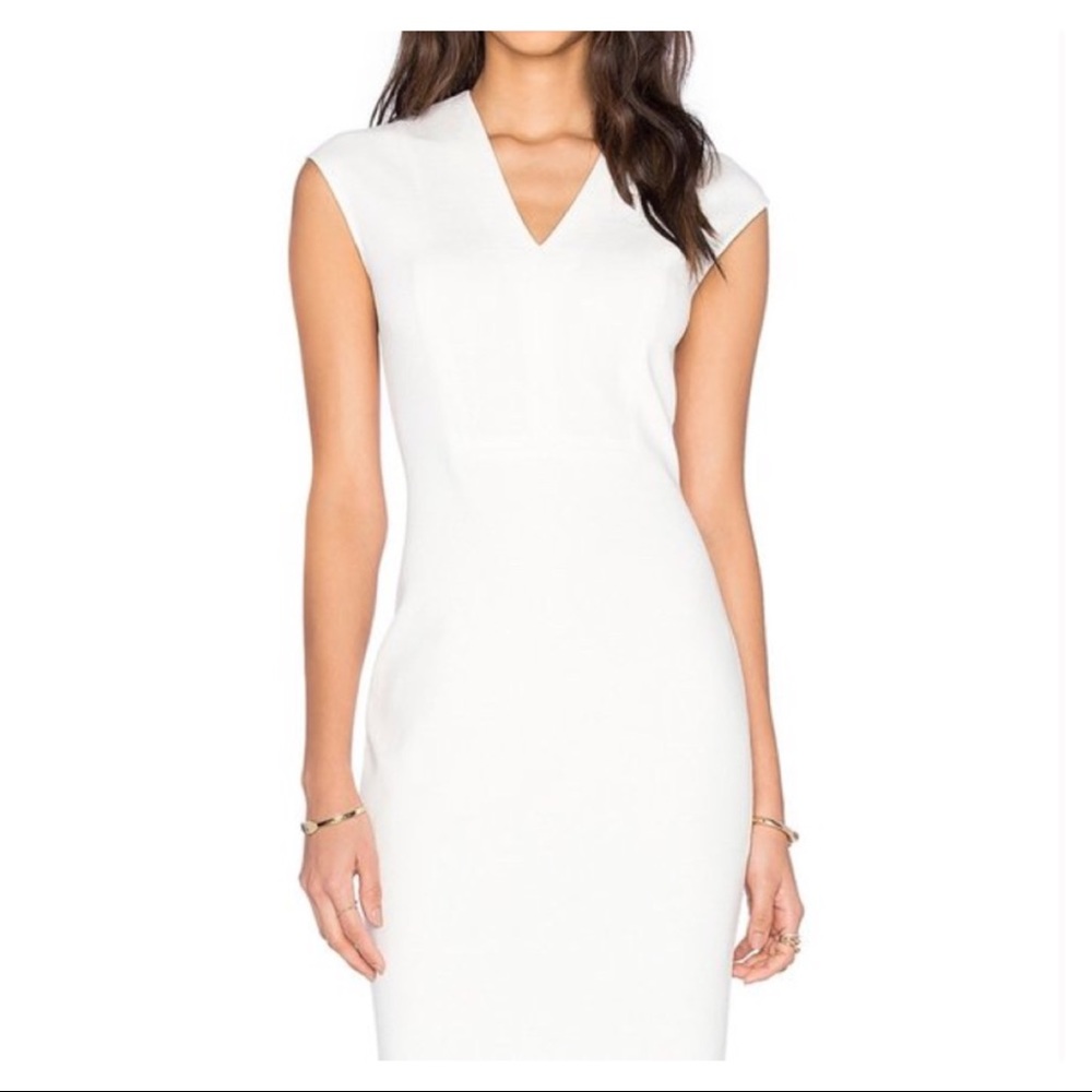 VINCE - V Neck Bib Sheath Dress